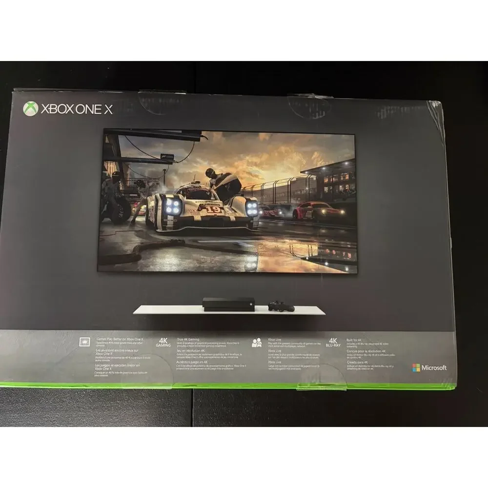Xbox One X 1TB Console System Black Complete In Original Box W/Free Sealed Game